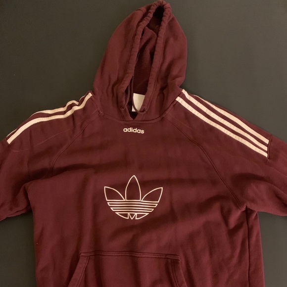 adidas dark red hoodie